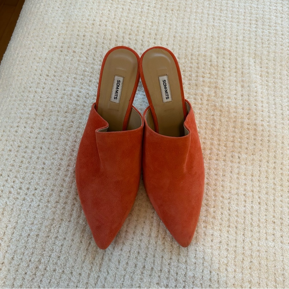 Sommits coral spanish suede heels sz 39 - Picture 2 of 8